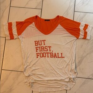 Orange and White Football Graphic Tee